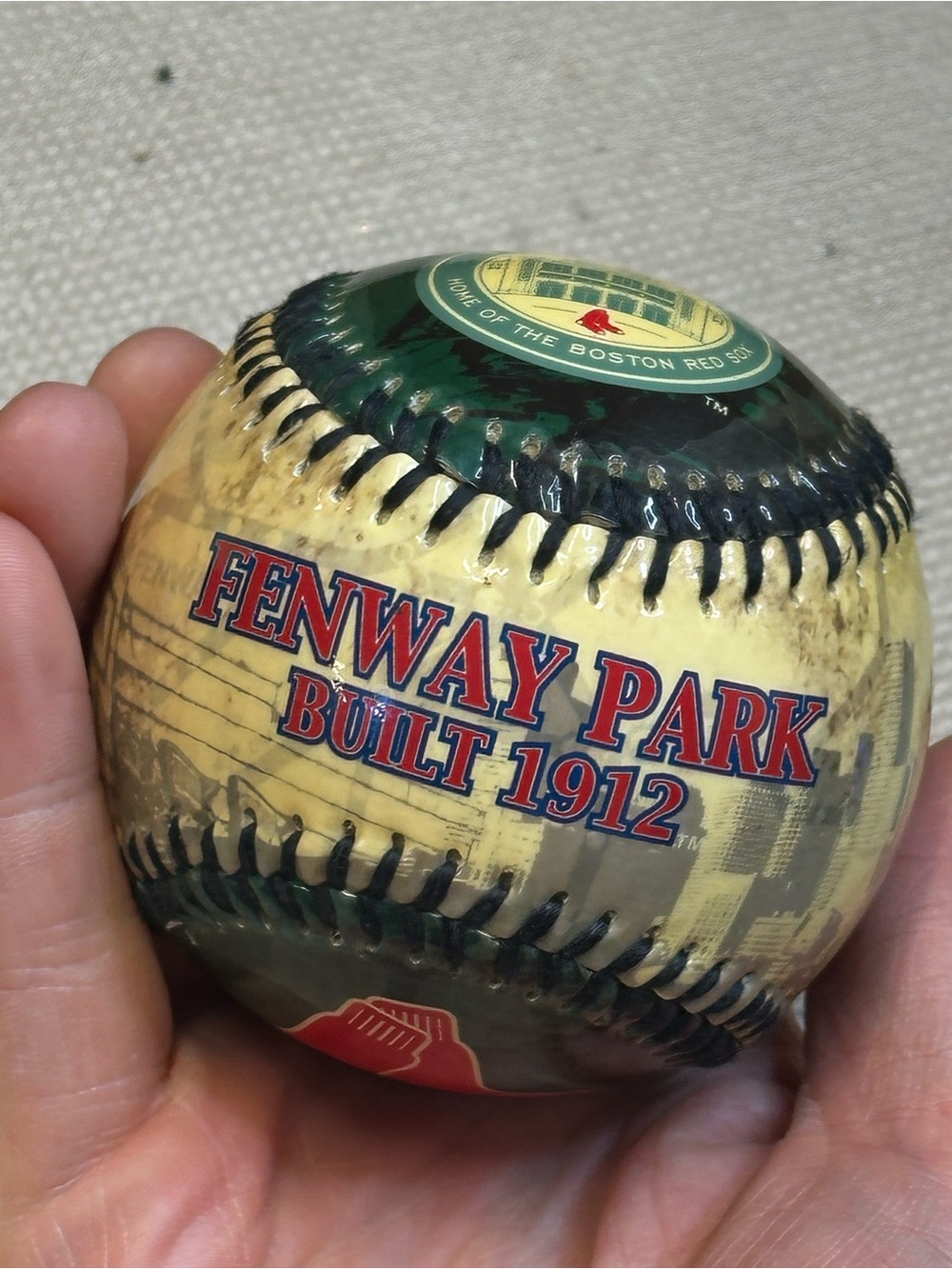 Boston Red Sox Baseball Fenway Park Built 1912 Franklin Souvenir Baseball Ball